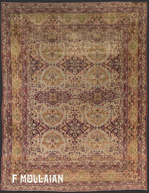 Antique Persian Kerman Ravar Carpet  n°:12786982